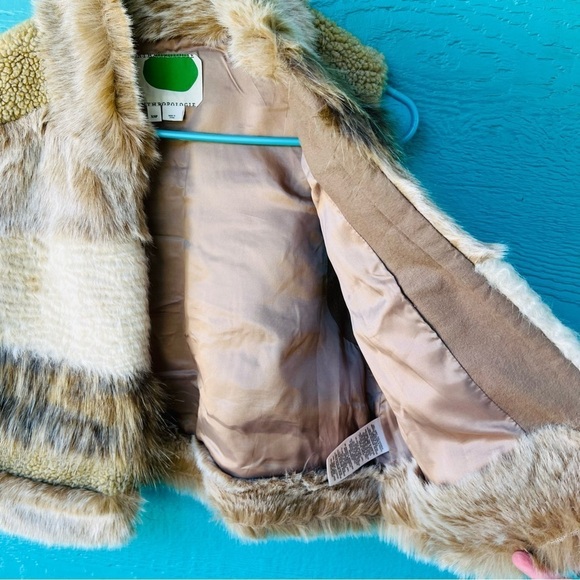 ANTHROPOLOGIE MIXED MEDIA FAUX FUR VEST PATCHWORK SIZE SMALL - Picture 9 of 11